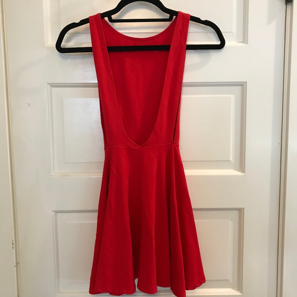 American Apparel Red Open Back Dress